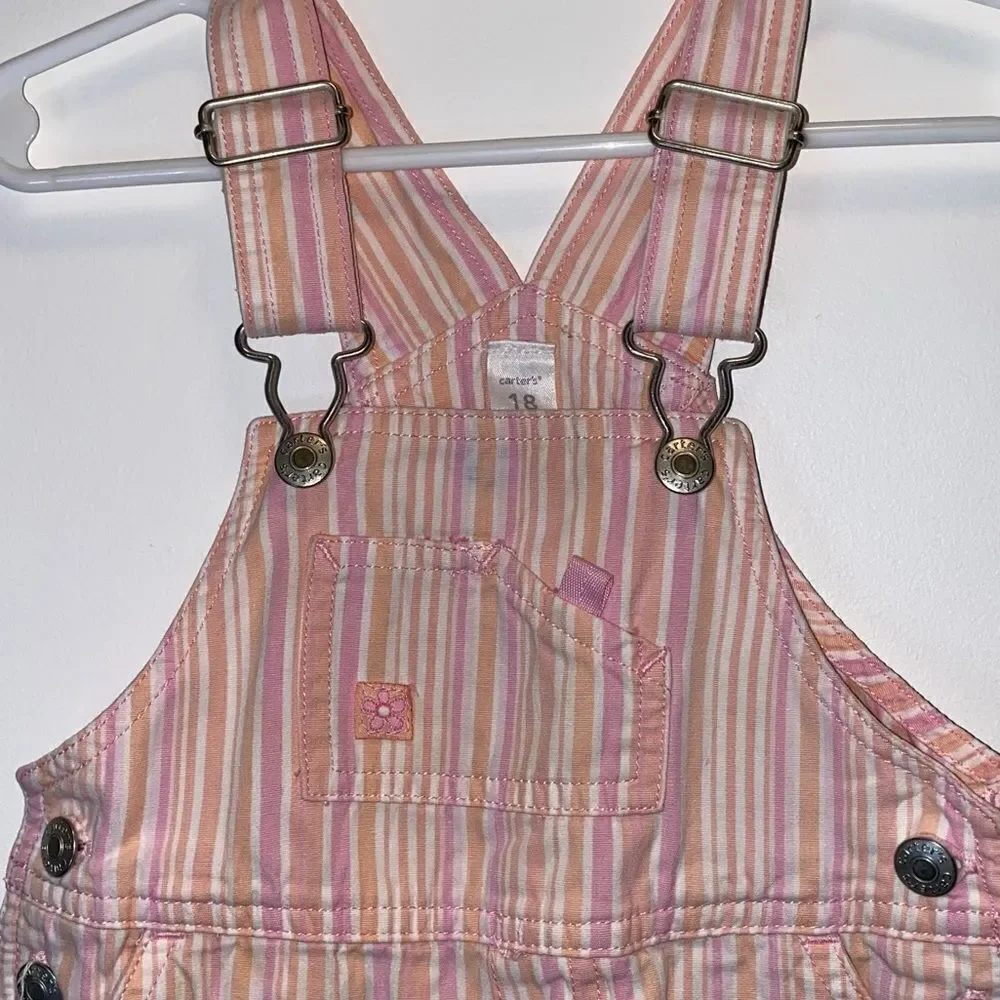 Y2K Carters Pastel Pinstripe Overalls